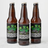 Shamrock Crusher St Patricks Day Monster Truck Bier Etiket (Flessen)