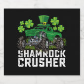 Shamrock Crusher St Patricks Day Monster Truck Bier Etiket (Enkel label)