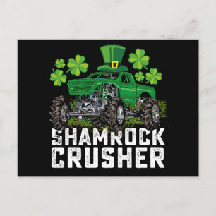 Shamrock Crusher St Patricks Day Monster Truck Briefkaart