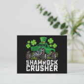 Shamrock Crusher St Patricks Day Monster Truck Briefkaart (Staand voorkant)