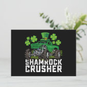 Shamrock Crusher St Patricks Day Monster Truck Kaart (Staand voorkant)