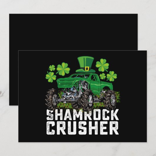 Shamrock Crusher St Patricks Day Monster Truck Kaart (Voorkant / Achterkant)