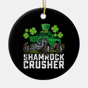 Shamrock Crusher St. Patrick's Day Monster Truck Keramisch Ornament