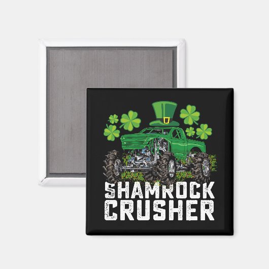Shamrock Crusher St Patricks Day Monster Truck Magneet (Voorkant / Achterkant)