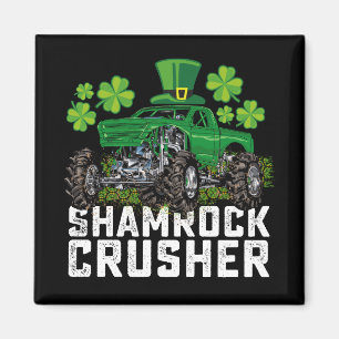Shamrock Crusher St Patricks Day Monster Truck Magneet