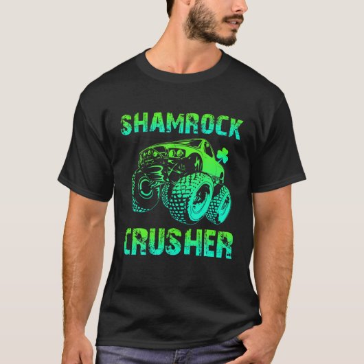 Shamrock Crusher Truck Driving Shamrocks St. T-shirt (Voorkant)