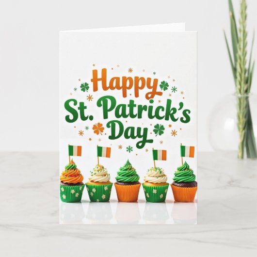 Shamrock Cupcake Patroonkaart Kaart (Voorkant)