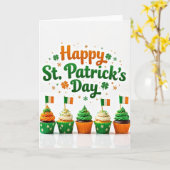 Shamrock Cupcake Patroonkaart Kaart (Gele Bloem)