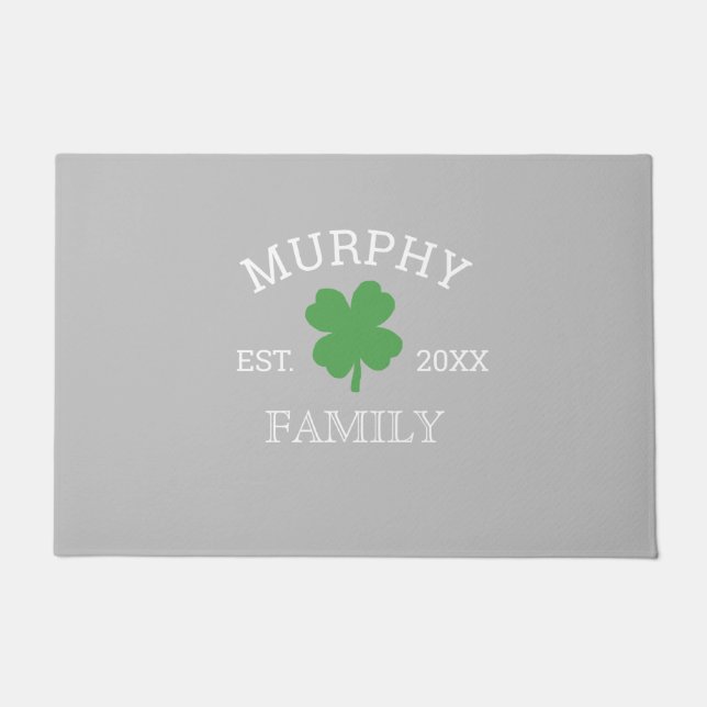 Shamrock Custom Irish Family Doormat Deurmat (Voorkant)