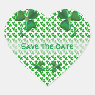 Shamrock Custom Save the date Iers Hart Sticker