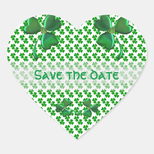 Shamrock Custom Save the date Iers Hart Sticker (Voorkant)