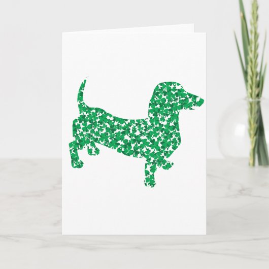 Shamrock Dachshund Kaart (Voorkant)