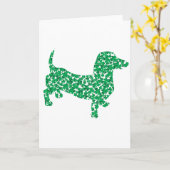 Shamrock Dachshund Kaart (Gele Bloem)