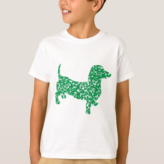 Shamrock Dachshund T-shirt (Voorkant)