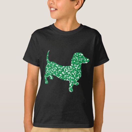 Shamrock Dachshund T-shirt (Voorkant)
