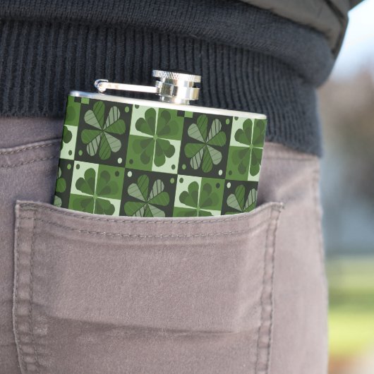 Shamrock Dambordpatroon Heupfles (Voorbeeld)