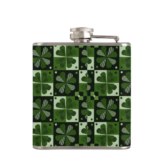 Shamrock Dambordpatroon Heupfles (Achterkant)