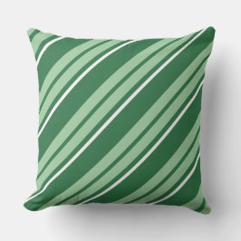 Shamrock Dark en Light Green Striped Pillow Kussen