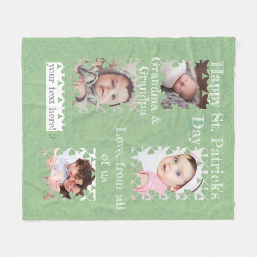 Shamrock Delightful Photo Frames Fleece Blanket (Voorkant (Horizontaal))