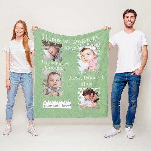 Shamrock Delightful Photo Frames Fleece Blanket Deken (In situ)