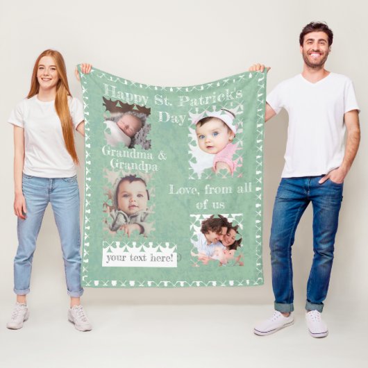 Shamrock Delightful Photo Frames Fleece Deken (In situ)