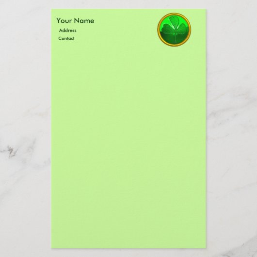 Shamrock detail van SAINT PATRICK'S CELTIC HEART Briefpapier (Voorkant)