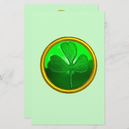 Shamrock detail van SAINT PATRICK'S CELTIC HEART Briefpapier (Voorkant / Achterkant)