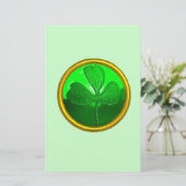 Shamrock detail van SAINT PATRICK'S CELTIC HEART Briefpapier (Staand voorkant)