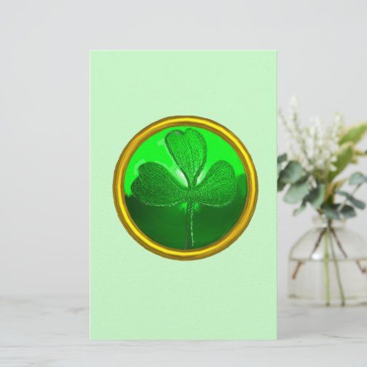 Shamrock detail van SAINT PATRICK'S CELTIC HEART Briefpapier (Staand voorkant)