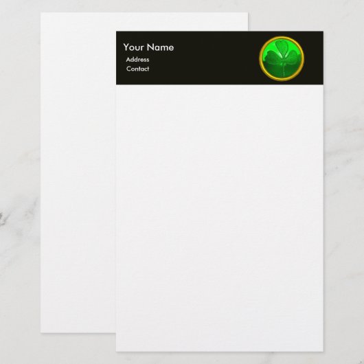 Shamrock detail van SAINT PATRICK'S CELTIC HEART Briefpapier (Voorkant / Achterkant)