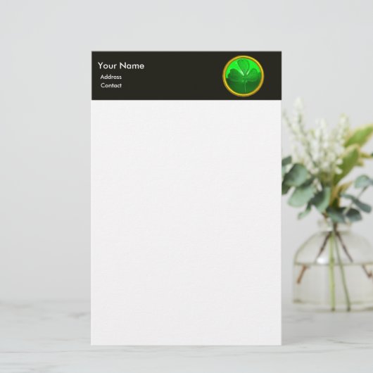 Shamrock detail van SAINT PATRICK'S CELTIC HEART Briefpapier (Staand voorkant)