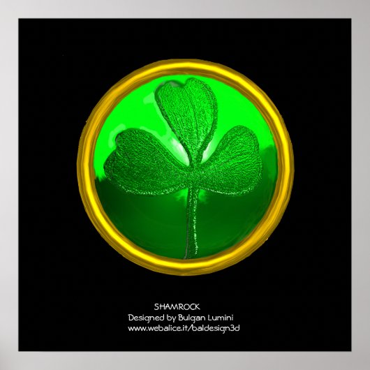 Shamrock detail van SAINT PATRICK'S CELTIC HEART Poster (Voorkant)