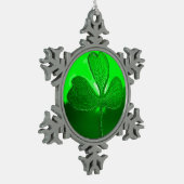 Shamrock detail van SAINT PATRICK'S CELTIC HEART Tin Sneeuwvlok Ornament (Links)