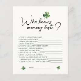 Shamrock die weet mama beste Baby shower spel