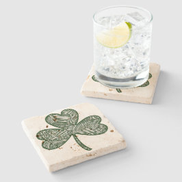 Shamrock (Donker) Stenen Onderzetter