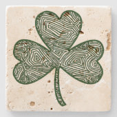 Shamrock (Donker) Stenen Onderzetter (Voorkant)