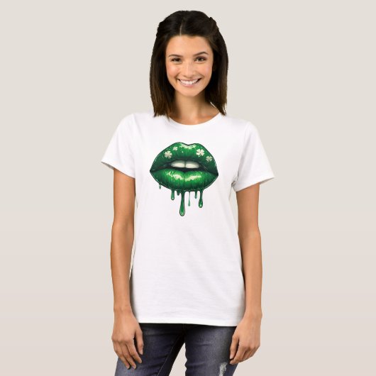 Shamrock Druppellippen T-shirt (Voorkant volledig)