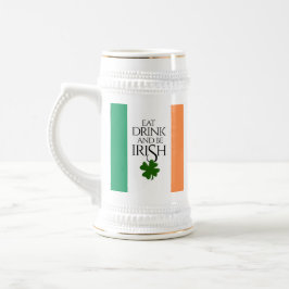 Shamrock Eat Drink and Be Irish Flag Bierpul