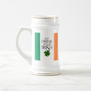 Shamrock Eat Drink and Be Irish Flag Bierpul
