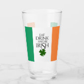 Shamrock Eat Drink and Be Irish Flag Glas (Voorkant)
