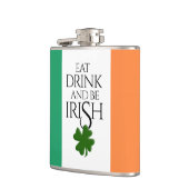Shamrock Eat Drink and Be Irish Flag Heupfles (Links)