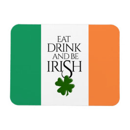Shamrock Eat Drink and Be Irish Flag Magneet