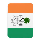 Shamrock Eat Drink and Be Irish Flag Magneet (Verticaal)