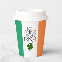 Shamrock Eat Drink and Be Irish Flag Papieren Bekers