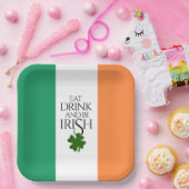 Shamrock Eat Drink and Be Irish Flag Papieren Bordje (Feest)