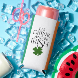 Shamrock Eat Drink and Be Irish Flag Seltzer Blikjeskoeler