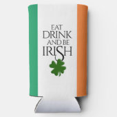 Shamrock Eat Drink and Be Irish Flag Seltzer Blikjeskoeler (Achterkant)