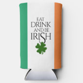 Shamrock Eat Drink and Be Irish Flag Seltzer Blikjeskoeler (Voorkant)
