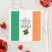 Shamrock Eat Drink and Be Irish Flag Servet (Insitu)