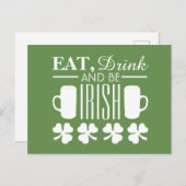 Shamrock en Beer Briefkaart (Voorkant / Achterkant)